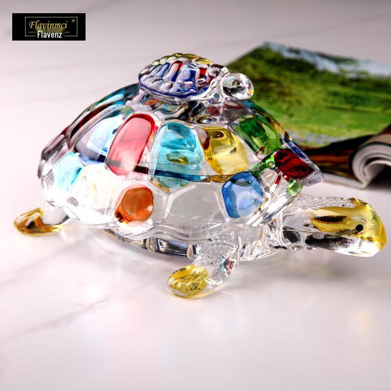 Flavinmci Креативная расписная хрустальная фигурка черепахи