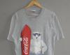 Vintage COCA-COLA Coke 1996 Bear Promo T Shirt Size Medium / 90s Hipster Streetwear Clothing / Vintage Coke Collectibles Grey Tee