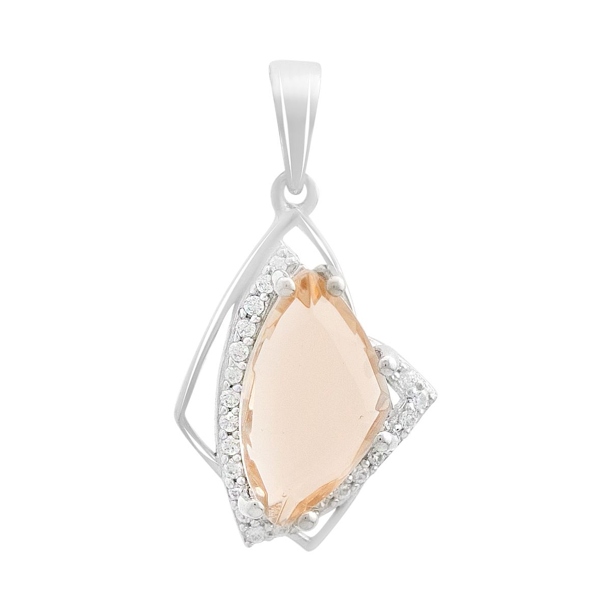 Ciondolo in argento con nano morganite, zirconi (2143031)