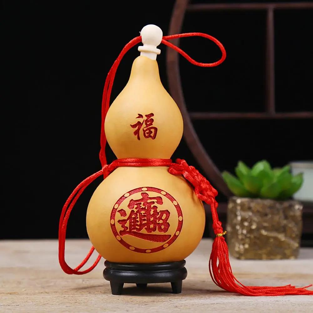 Feng Shui Lucky Gourd Hanging Calabash Red String Wealth Health Enhancer for Home/Office Traditional Chinese Decorative Talisman