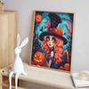 Halloween 5D DIY Diamond Art Painting Kit Witch Pumpkin Home Wall Decor Handmade Gift Beautiful Aesthetic Artworks Craft Supplies 1234