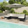 VidaXL Garden Lounge Set 6 Pcs with Cushions Wicker Black