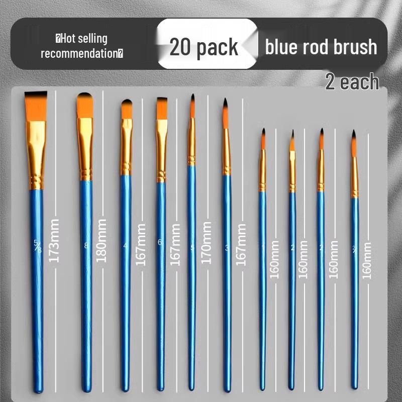 Gouache, Oil, Acrylic & Watercolor Brush Set — Nylon Hair Brushes for Art Students & Children