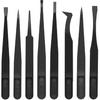 8 PCS Precision Plastic Tweezers, 4.7 Inch Length Precision Anti-Static Tweezers with Curved and Straight Tips for Electronics Assembly,