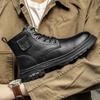 Golden Sapling Retro Motorcycle Boots for Men High Quality Soft Leather Basic Ankle Boot Male Winter Spring Platform Flats Shoes
