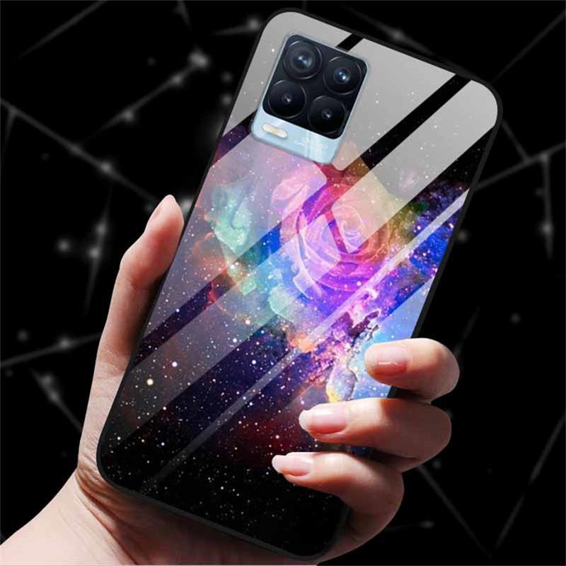 For Realme 8 Case Tempered Glass Hard Back Cover Case For Realme 8 5G 8i Realme 8 Pro Phone Case Cover Realme8 Pro Soft Bumper