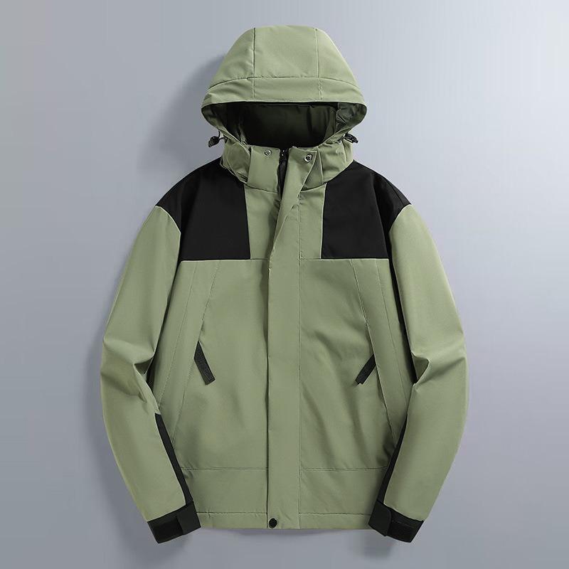 Padded Jacket Men s Autumn and Winter New Cotton Jacket Windproof and Waterproof Men s Clothing Handsome Removable Hat Men s Cotton Clothing S зелёный