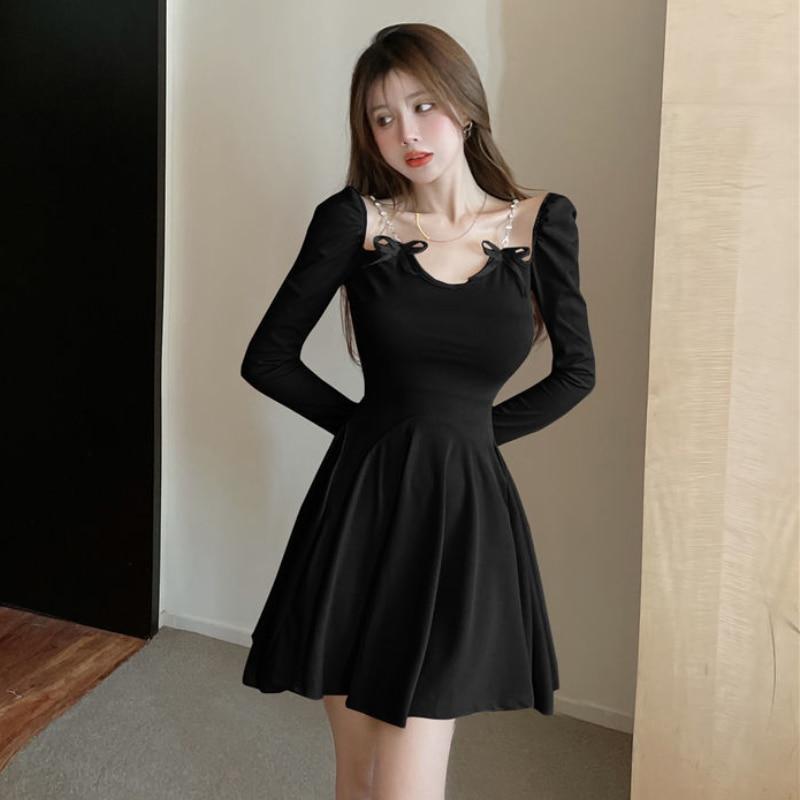Buy Winter Kawaii Knitted Dress Women Solid Y2K Sexy Bodycon Party Mini  Dress Female Korean Fashion Chic Cute Sweater Dress 2021 at affordable  prices  free shipping, real reviews with photos  Joom