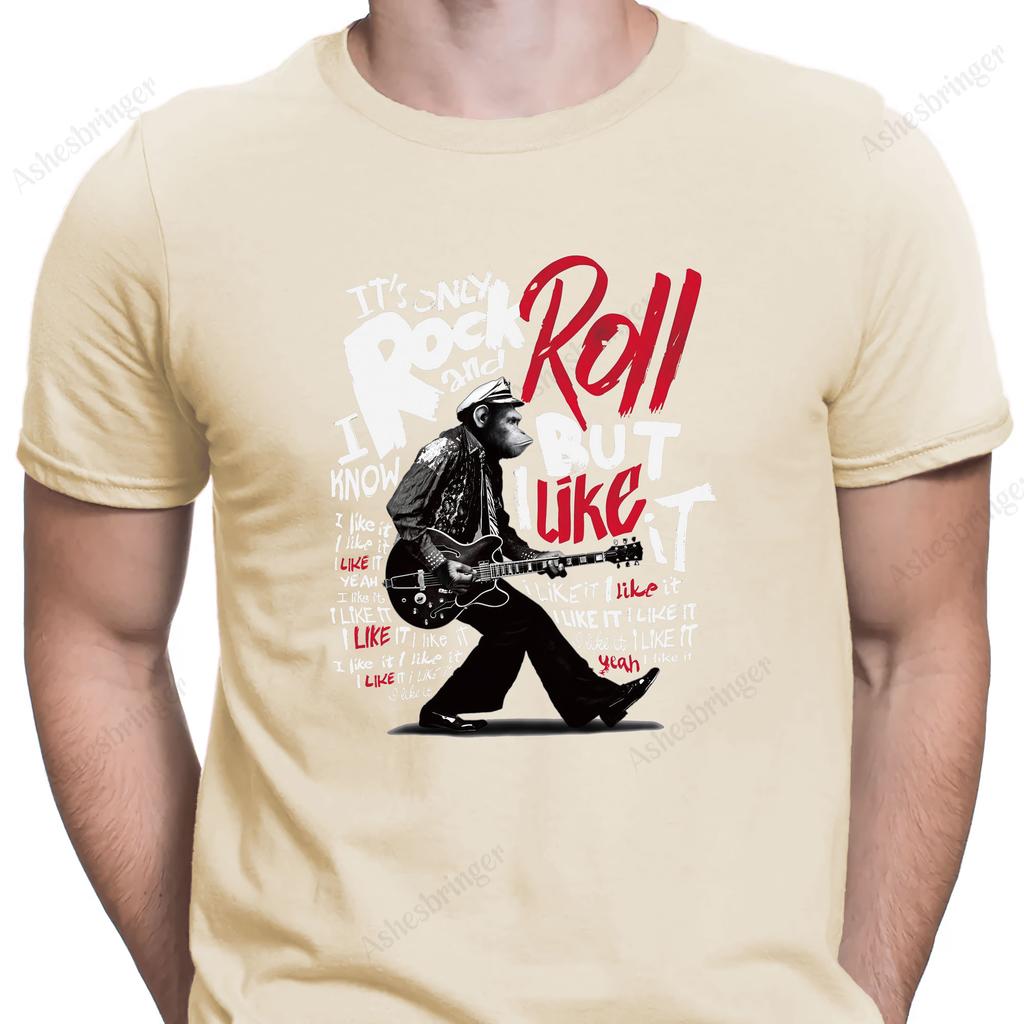 Men's Cotton Crew Neck ROCK'ROLL 80‘s Music Graphic Print T-Shirt Street Casual Style Tops for Men and Women