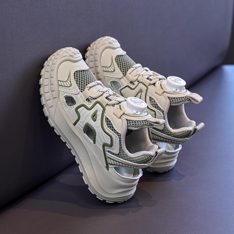 Boys sandals summer new middle and older children's sports bag head shoes non-slip soft sole boys hollow children's shoes