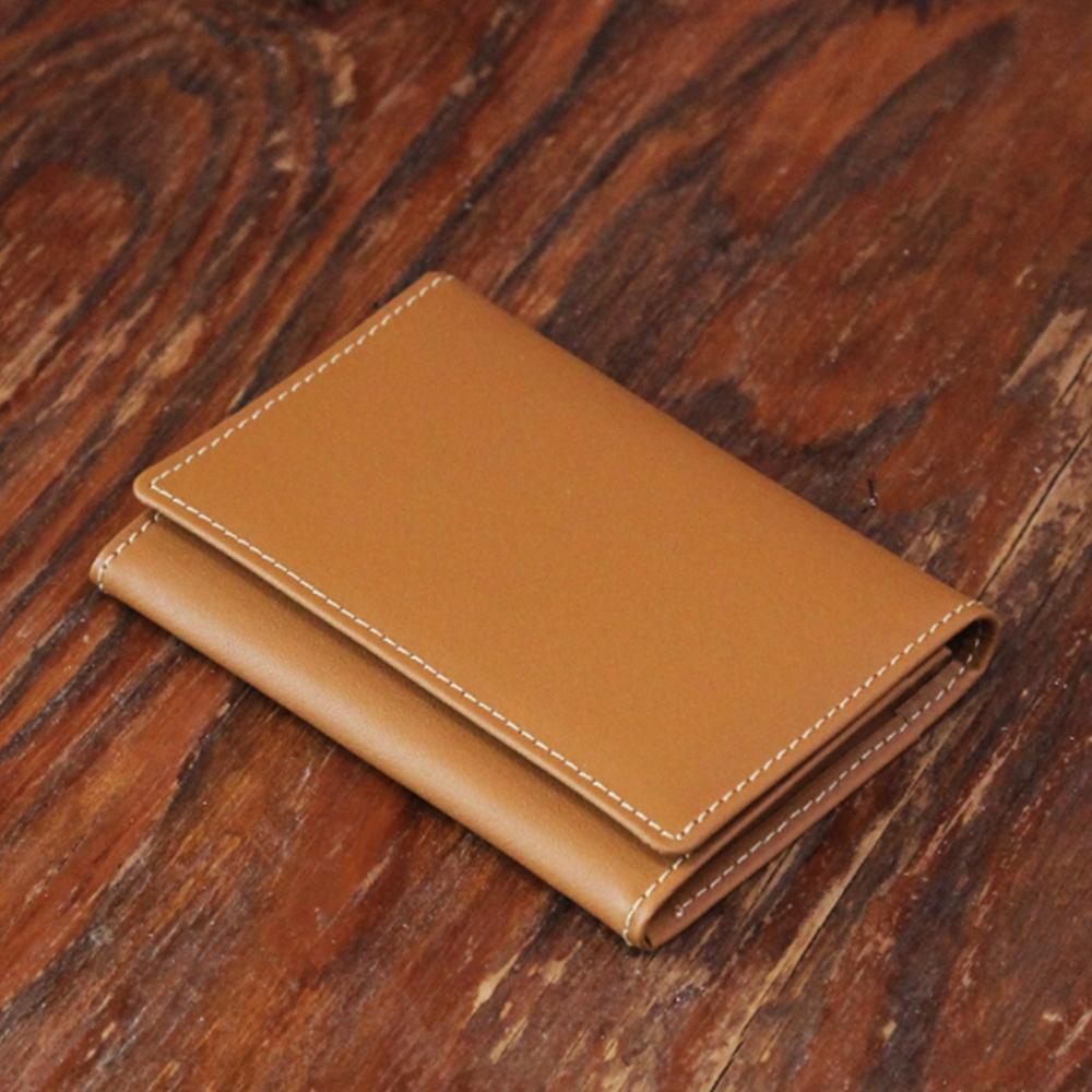 Matt Steen Cowhide Slim Card Holder Tan Brown