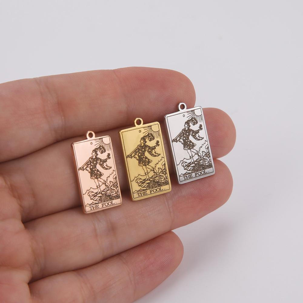Dawapara Tarot Card Charms for Jewelry Making Astrology Tarot Cards Major Arcana Magic Amulet Stainless Steel Pendants