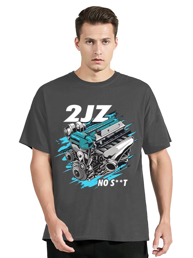 Japan Car 2JZ Engine Turbo Tuning JDM TShirt Summer Fashion Casual Cotton Graphic TShirt UnisexTops Tees Mens Clothing