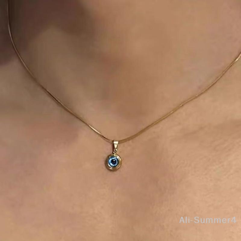 Angel Eyes Clavicle Chain Necklace For Men Women Choker Fashion Jewelry Evil Blue Eye Necklace Collar Gift