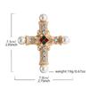 New design cross brooch retro court baroque suit coat corsage pin jewelry
