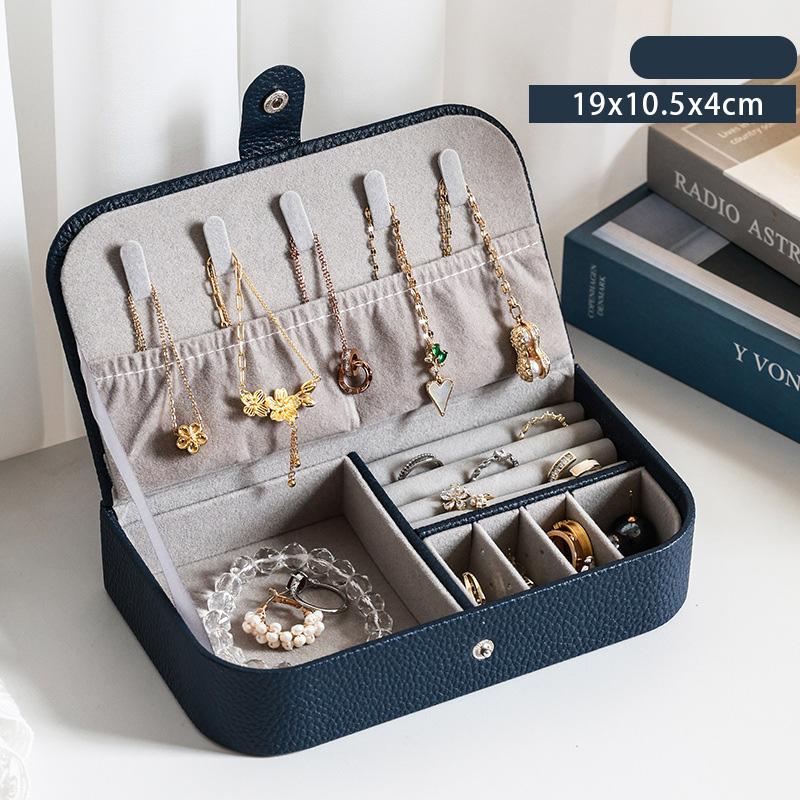 Portable Jewelry Box Jewelry Organizer Display Travel Jewelry Case Boxes Button Pu Leather Storage Zipper Jewelers Packaging