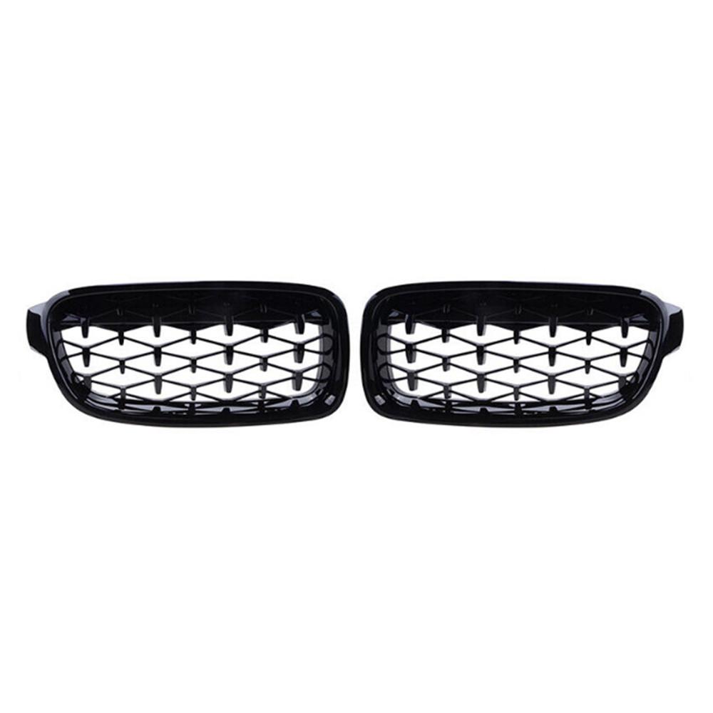 2PCS For BMW F30 F31 F35 F80 2012-2018 Left&Right Diamond Style Grille Car Grille Front Bumper Kidney Grill ABS Parts