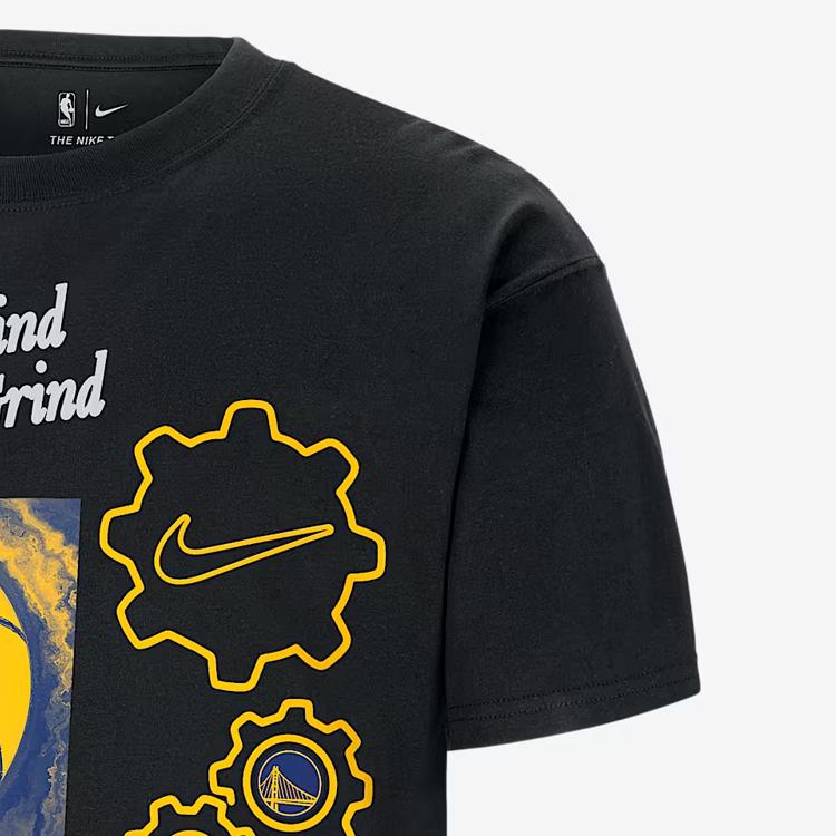 Nike X NBA Collaboration Golden State Warriors Max 90 Comfortable Fashionable Versatile Short Sleeve T-Shirt Men T-Shirts HQ0630-010