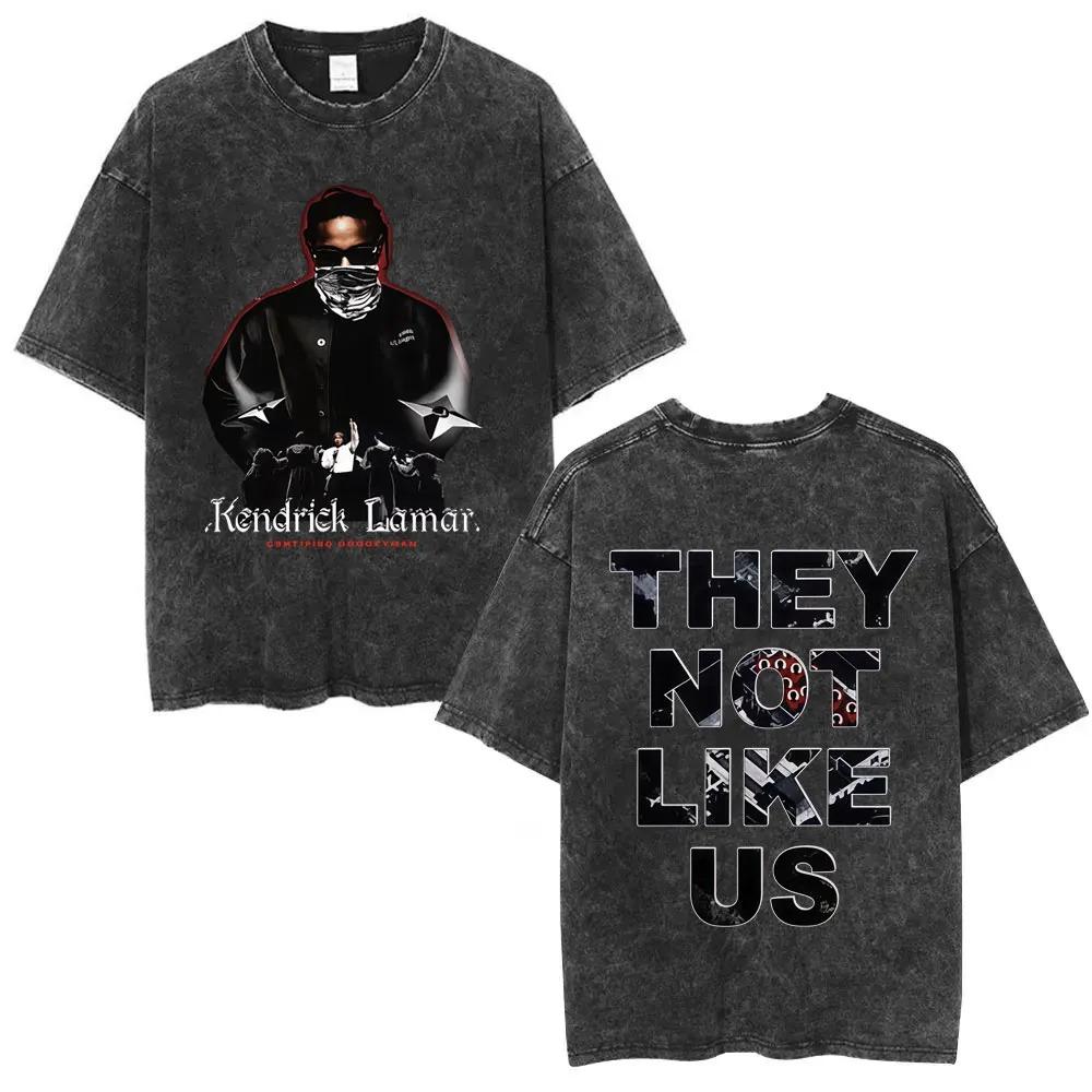 Washed Vintage Rapper Kendrick Lamar & SZA Grand National Tour 2026 T-shirts They Not Like Us Graphic T Shirt Men Hip Hop Tshirt