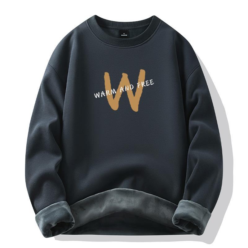 Men's hoodie autumn and winter new sweater cotton thickened loose men's jacket