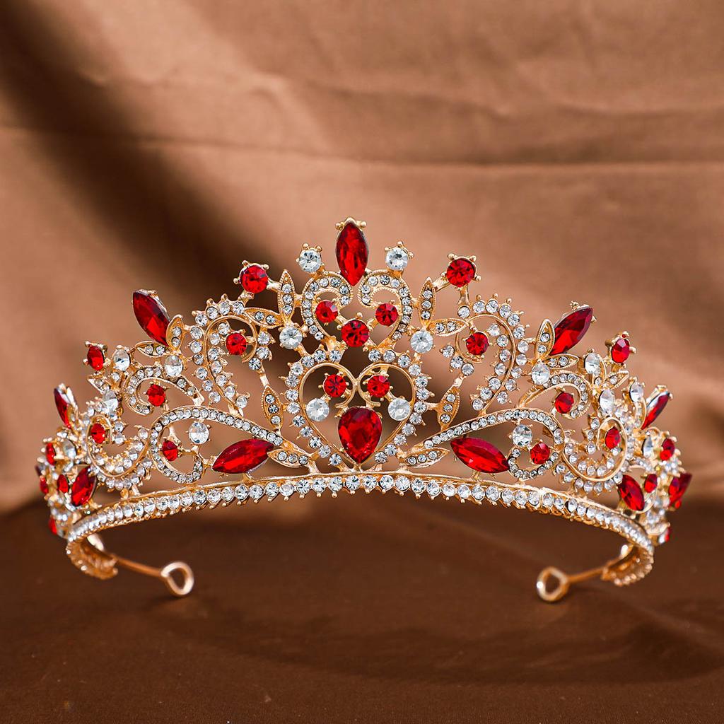 European and American Bridal Tiara Baroque Crown Rhinestone Princess Crown Hair Accessories Wedding Anniversary Style Dress Headband Accessories