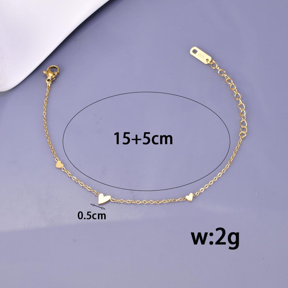 S11 Sporadic and Simple Daily Stainless Steel Bracelet for Women, Light Luxury, Three Small Hearts, Fashionable Style