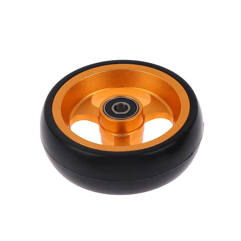 Wheelchair Front Caster Wheel, 4" PU Solid Tire with Aluminum Alloy Hub, Bearing I.D. 8mm, Swivel Caster Replacement