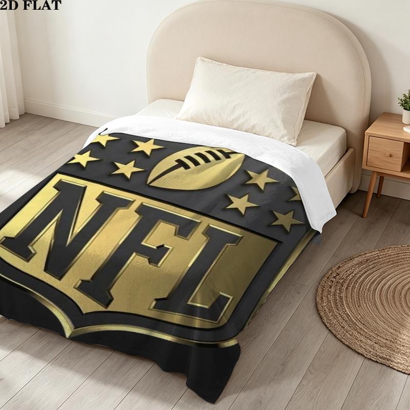 National Football League Print Flannel Blanket, High Quality Comfortable for All Seasons, Home Decor, Warmth and Comfort, Perfect for Christmas Gifts
