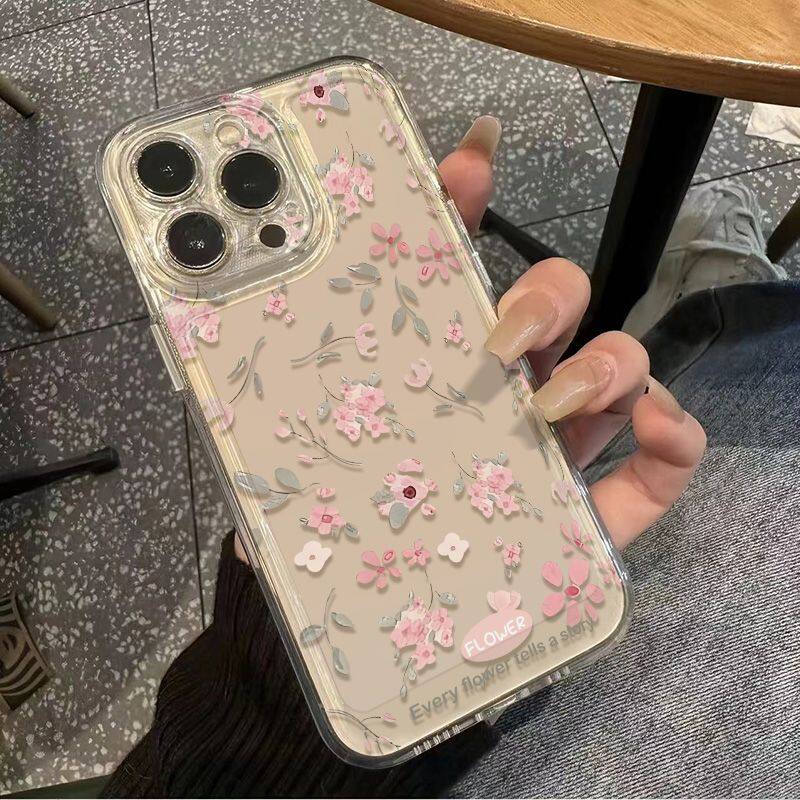 Peach Blossom Flower Case for OPPO Reno 13F 12F 11F 14F 10 8 11 12 13 14 Pro 5G 7 4G 5 6 Lite A58 A78 A79 A98 Floral Clear Cover