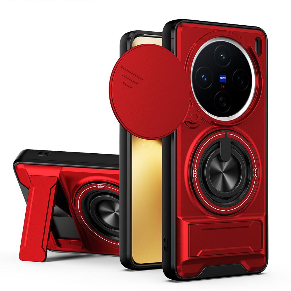 KEYSION Custodia Magnetica per Telefono per VIVO X200 Pro 5G Protezione Fotocamera a Scorrimento Supporto Verticale Anello a 360° Cover Antiurto per VIVO X200