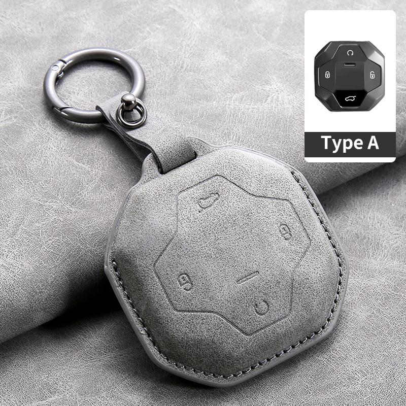 Leather Car Key Case Cover for Chery Jetour To Genesis Traveller T2 X90 X70 X95 DASHING X-1 Plus DTC L9 Car Key Shell Keychain