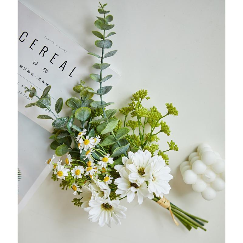 Simulated Daisy Bouquet Bottle Hand Tied Flower Table Bouquet Fake Flowers Bride Holding Flowers Photography Props Silk Flowers