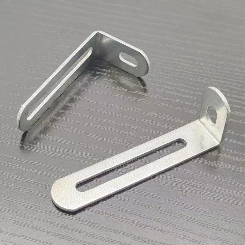 10pcs L-Shaped Adjustable Angle Brackets Black & Silver Furniture Anti-Tilt Bookshelf Hardware Accessories