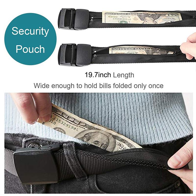 Travel Cash Anti Theft Belt Waist Bag Women Men Portable Hidden Money Strap Belt Wallet Waist Pack Secret Money Pocket