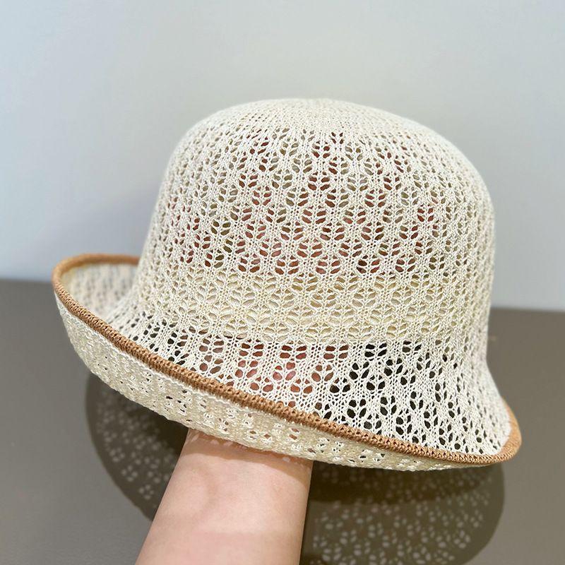 

Летняя контрастная модная шляпа-ведро с дышащей защитой от солнца для путешествий на открытом воздухе Adjustable белый