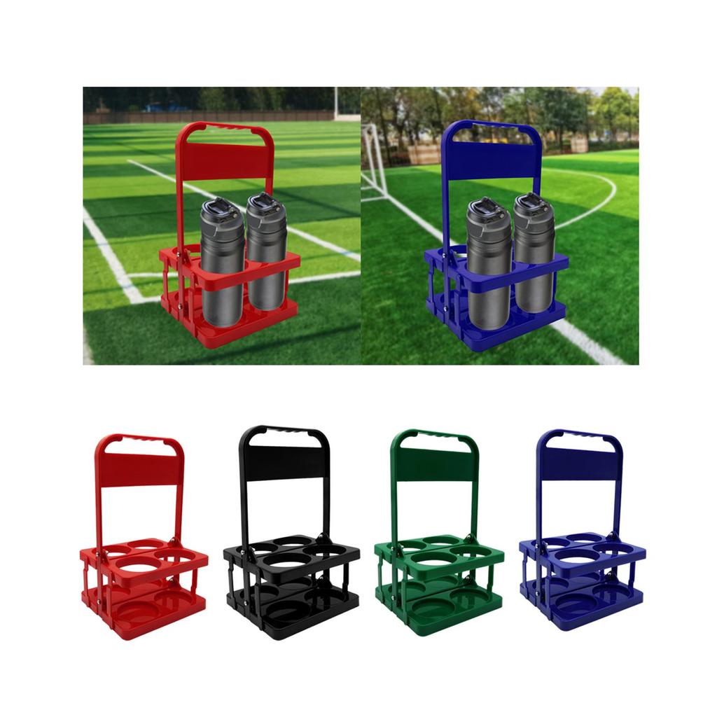 Bottle Carrier Basket with Handle Foldable Holder Organizer Stand Portable Rack PVC Material