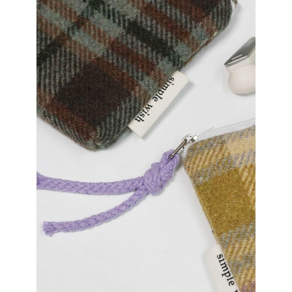 Briskstyle Vintage Check Striped Cloth Coin Purse Pouch Keyring Ver.2