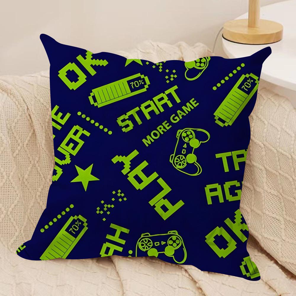 Game Handle Cushion Cover Soft Plush Fabric DoubleSided Printed Sofa Cushion Cover for All Seasons Home Decor Gift