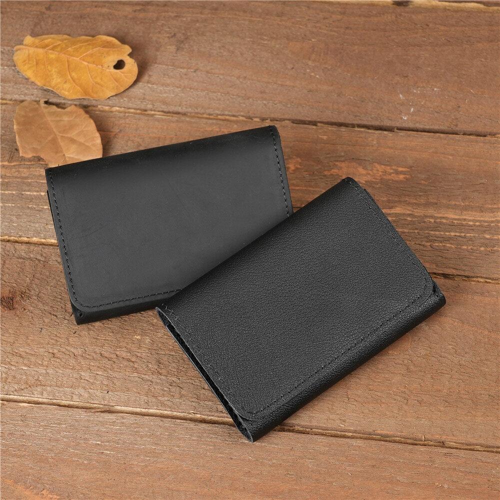 Durable Crazy Horse Real Leather Card Pouch Mens Credit Card Slim Simple Money Wallets