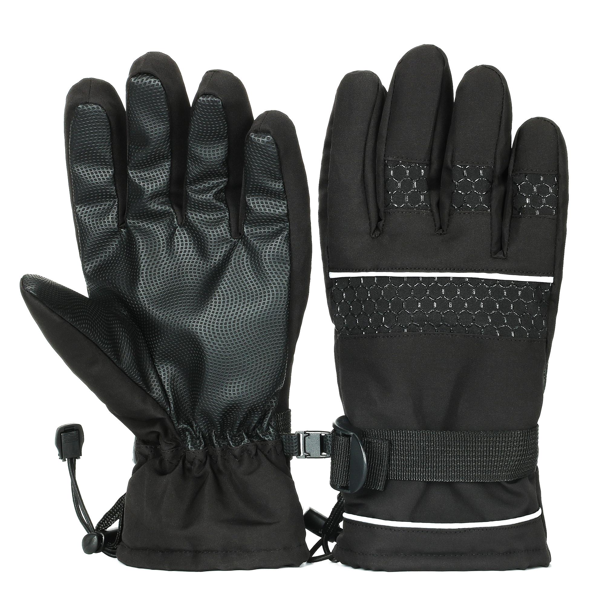 Cold Winter Ski Gloves Waterproof & Warm with Touch Screen Function for Snowboarding & Snowmobiling чёрный