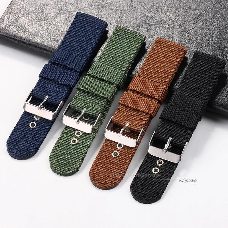 16mm 18mm 20mm 22mm Nylon Armee Sportband Nylon Stoff Gürtel Zubehör Dornschließe Bänder Schwarz Kaffee Blau Grün Uhrenarmband