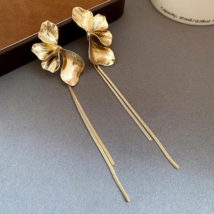Floral Tassel Earrings Minimalist Luxury Ear Jewelry