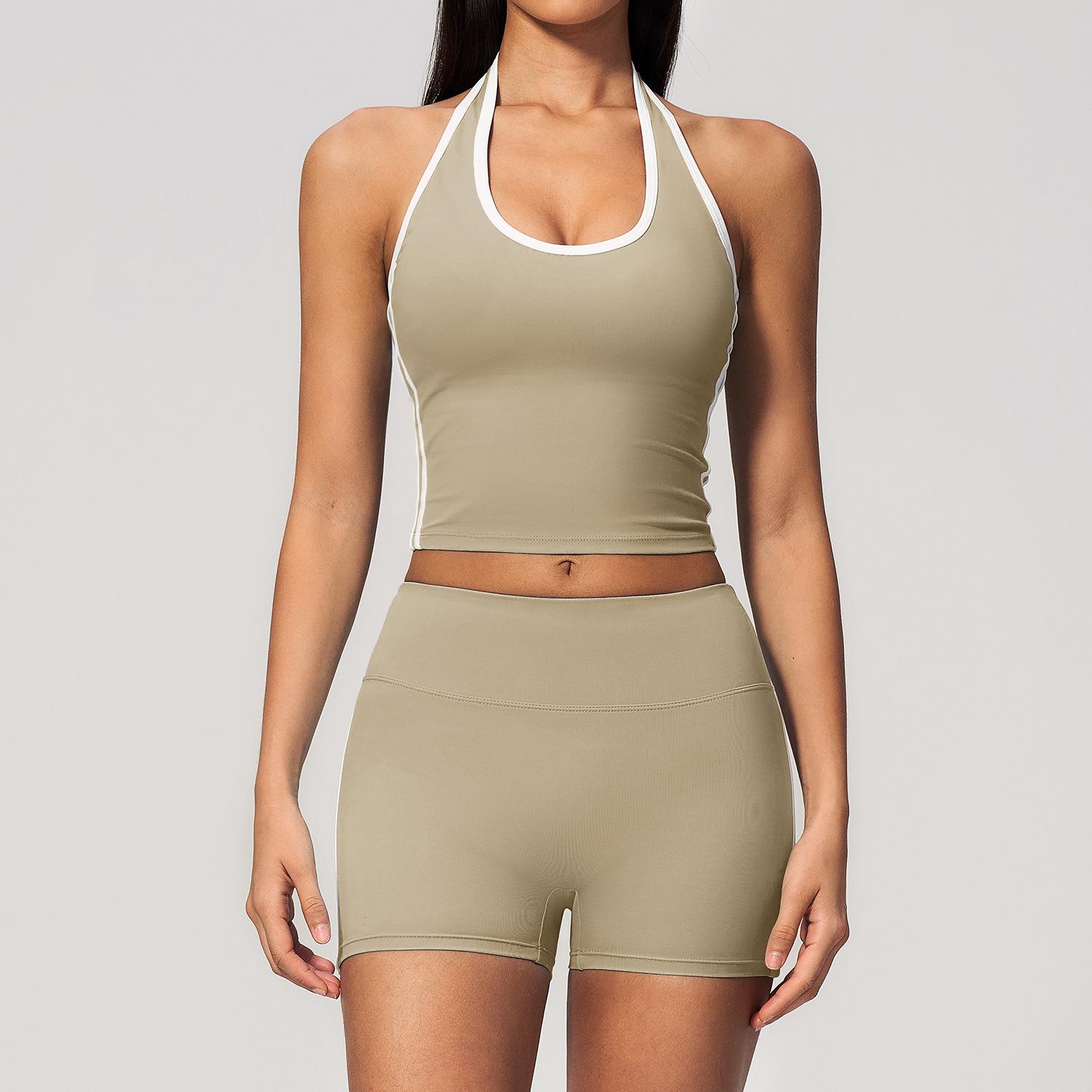 Dare to Show Bare-Feel Color Block Yoga & Pilates Set - Breathable Slim-Fit Suit for Women L