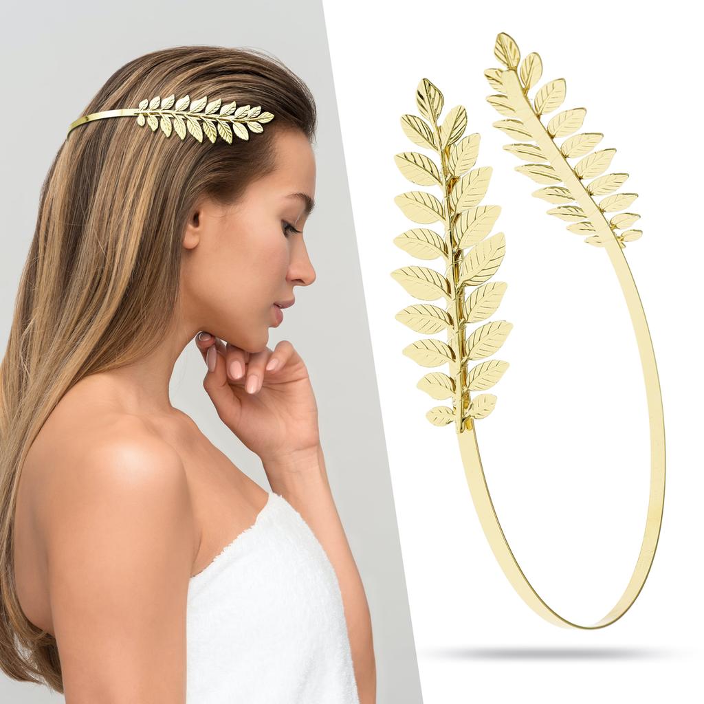 Roman Leaf Branch Dainty Hair Crown Tiara Greek Goddess Alice Heabdband For Women Head Dress Boho Bridal Bride Wedding Jewelry