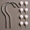 10Pcs Heavy Duty Screw Hooks Plastic Pants Clip Cast Iron Hooks for Hanging Cups Plants Keys Kitchen Bathroom Accessories