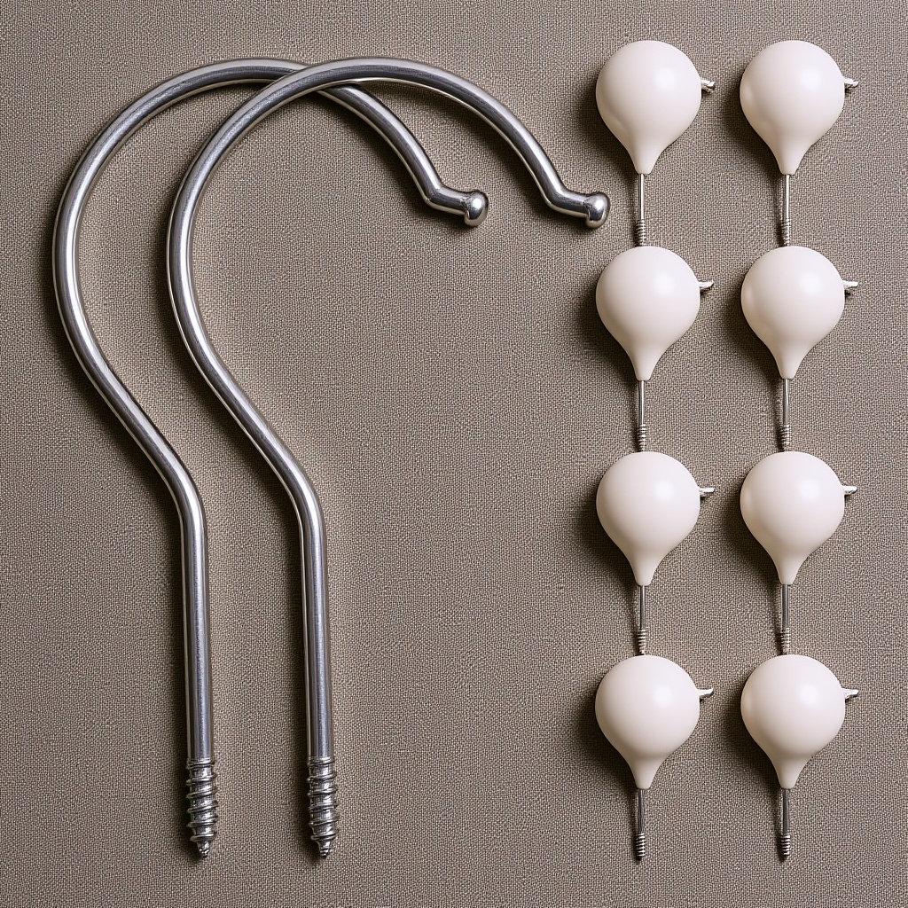 10Pcs Heavy Duty Screw Hooks Plastic Pants Clip Cast Iron Hooks for Hanging Cups Plants Keys Kitchen Bathroom Accessories