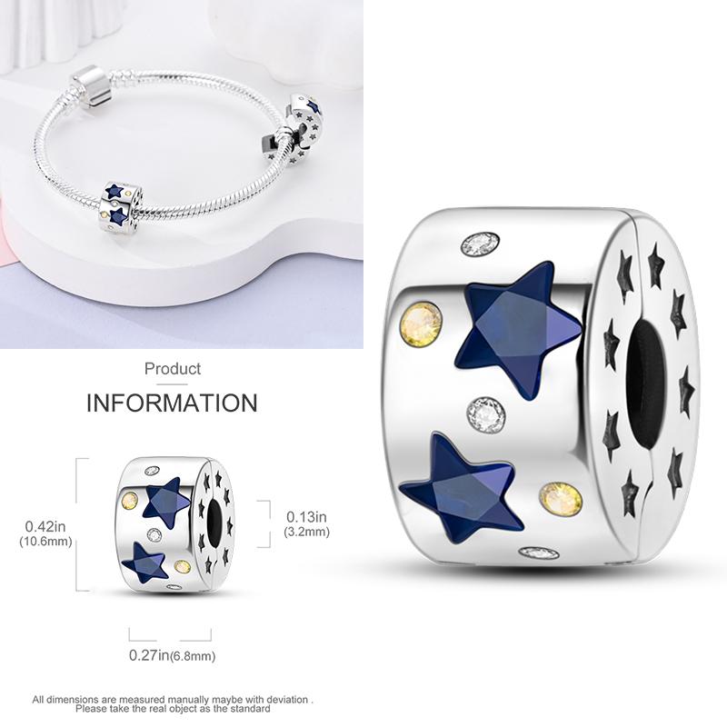 Cat Butterfly Daisy CZ Pave Clip Charm Bead Components Positioning Buckle Copper Metal Silicone Spacer Bead Components Compatible With Authentic