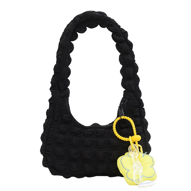 

Простой стиль дизайн плиссированная сумка-пузырь ручная сумка облако сумка через плечо подмышечная сумка подушка маленькая сумка single bag чёрный