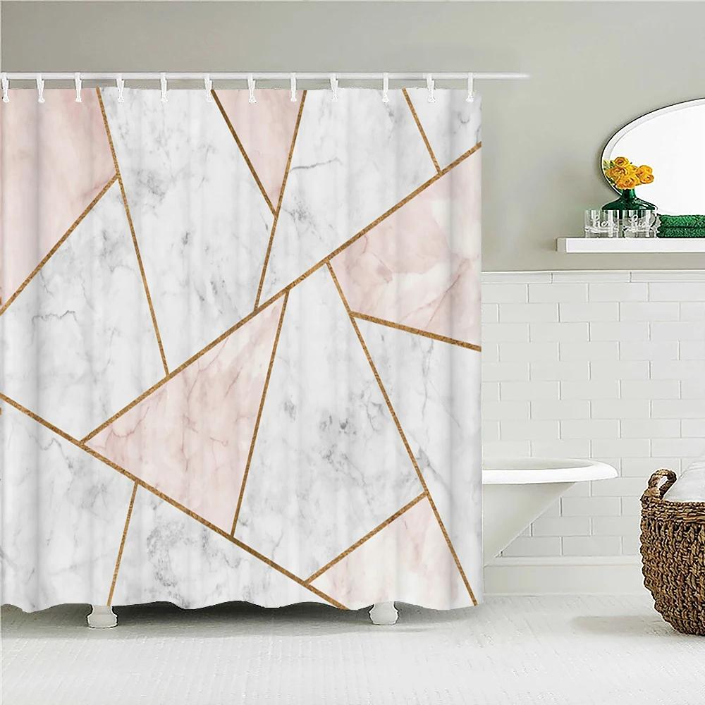 Waterproof Polyester Fabric 3D Bath Curtain Geometric Figure for Bathroom Curtain Shower Curtain Long 180*200cm