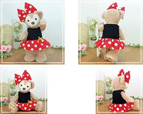 Cushu cush ShellieMay Kostüm, Duffy und Minnie Maus Outfit, Rotes Pünktchenkleid & Schleife, 43cm, Größe Klein